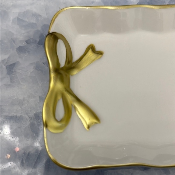 Elegant Gold and White CoquetteJewelry Tray with Bows - Picture 2 of 5